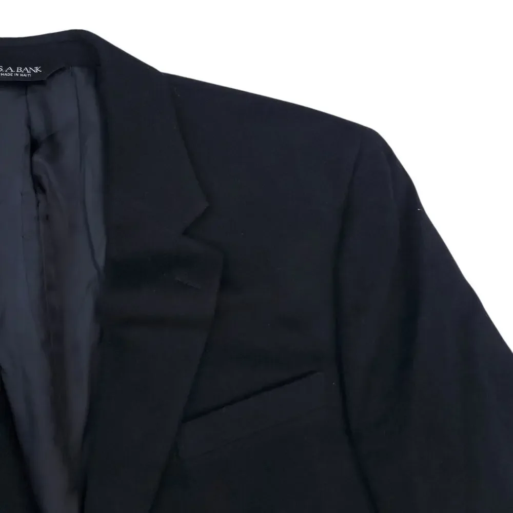 Jos A Bank Black Camel Hair Blazer Jacket Sport Coat Modern Gentleman 44L
